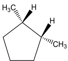 Isómero trans del 1,2-dimetilciclopentano.