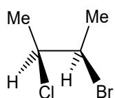 Estructura molecular de un isómero con sustituyentes Me, Cl y Br