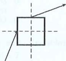 Esquema de un rayo de luz incidiendo en un cubo de vidrio y refractándose hacia la cara superior.