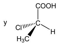 Estructura química del compuesto A2: ácido 2-cloropropanoico (enantiómero).