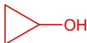 Estructura de un isómero cíclico (ciclopropanol)