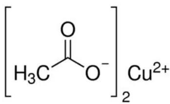Estructura química del acetato de cobre (II)