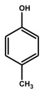 Estructura química del 4-metilfenol