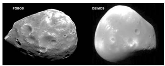 Imágenes de los satélites Fobos y Deimos
