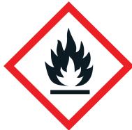 Pictograma de seguridad química que muestra una llama (inflamable).