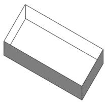 Figura 1: Representación tridimensional de la caja sin tapa.