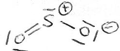 Estructura de Lewis de la molécula de dióxido de azufre (SO2)