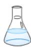 Matraz Erlenmeyer con disolución.