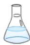 Matraz Erlenmeyer con disolución.