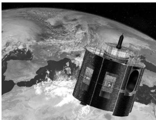 Imagen del satélite Meteosat en órbita sobre la Tierra