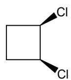 Estructura del cis-1,2-diclorociclobutano.