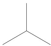 Estructura de un alcano ramificado (isobutano)