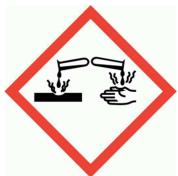 Pictograma de seguridad química (corrosivo).