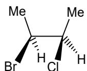 Estructura molecular de un segundo isómero con sustituyentes Me, Cl y Br