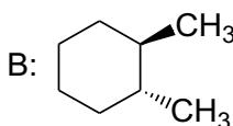 Isómero B: trans-1,2-dimetilciclohexano