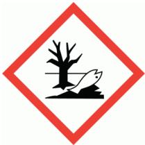 Pictograma de peligro para el medio ambiente (árbol seco y pez muerto).