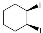 Estructura química del compuesto B1: cis-1,2-diyodociclohexano.