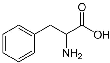 Estructura química de la fenilalanina