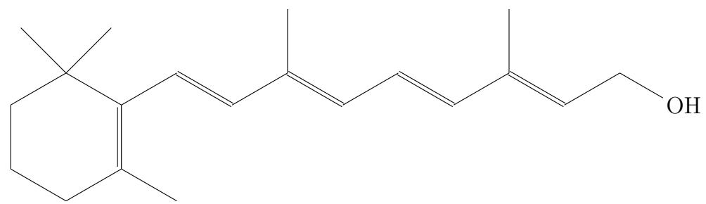 Fórmula estructural de la Vitamina A.