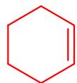 Estructura química del ciclohexeno.