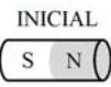 Imán en posición inicial (S-N)