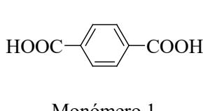 Estructura química del Monómero 1 (ácido tereftálico)