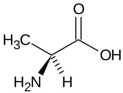 Estructura química de la alanina