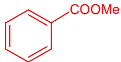 Estructura química del benzoato de metilo.