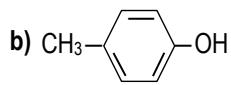 Estructura química de un derivado del benceno con un grupo metilo y un grupo hidroxilo en posición para (p-cresol).