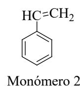 Estructura química del Monómero 2 (estireno)