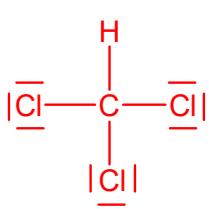 Estructura de Lewis del cloroformo (CHCl3)