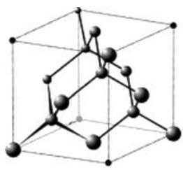 Estructura cristalina del diamante.